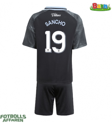 Aston Villa Jadon Sancho #19 Bortaställ Barn 2025-26 Kortärmad (+ Korta byxor)